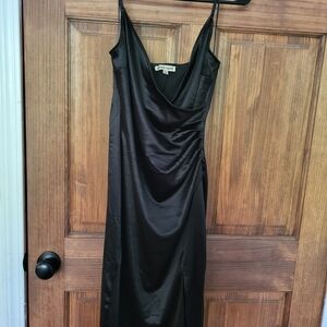 *New* Inspired Hearts Black Satin Dress